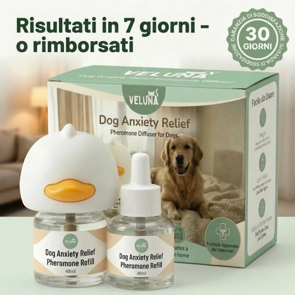 Diffusore di Feromoni Veluna per Alleviare l’Ansia nei Cani