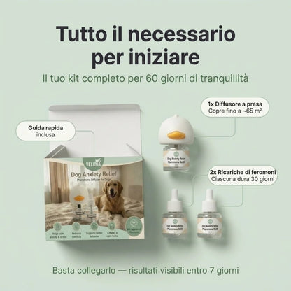 Diffusore di Feromoni Veluna per Alleviare l’Ansia nei Cani
