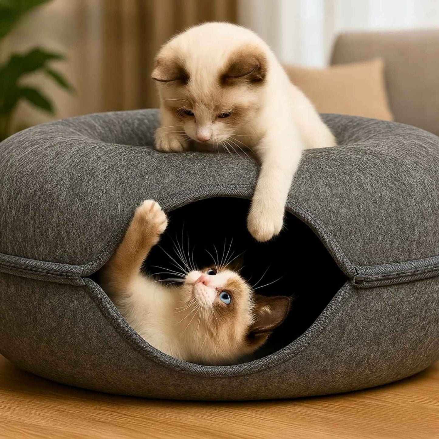 Rifugio accogliente e tunnel gioco per i tuoi gatti