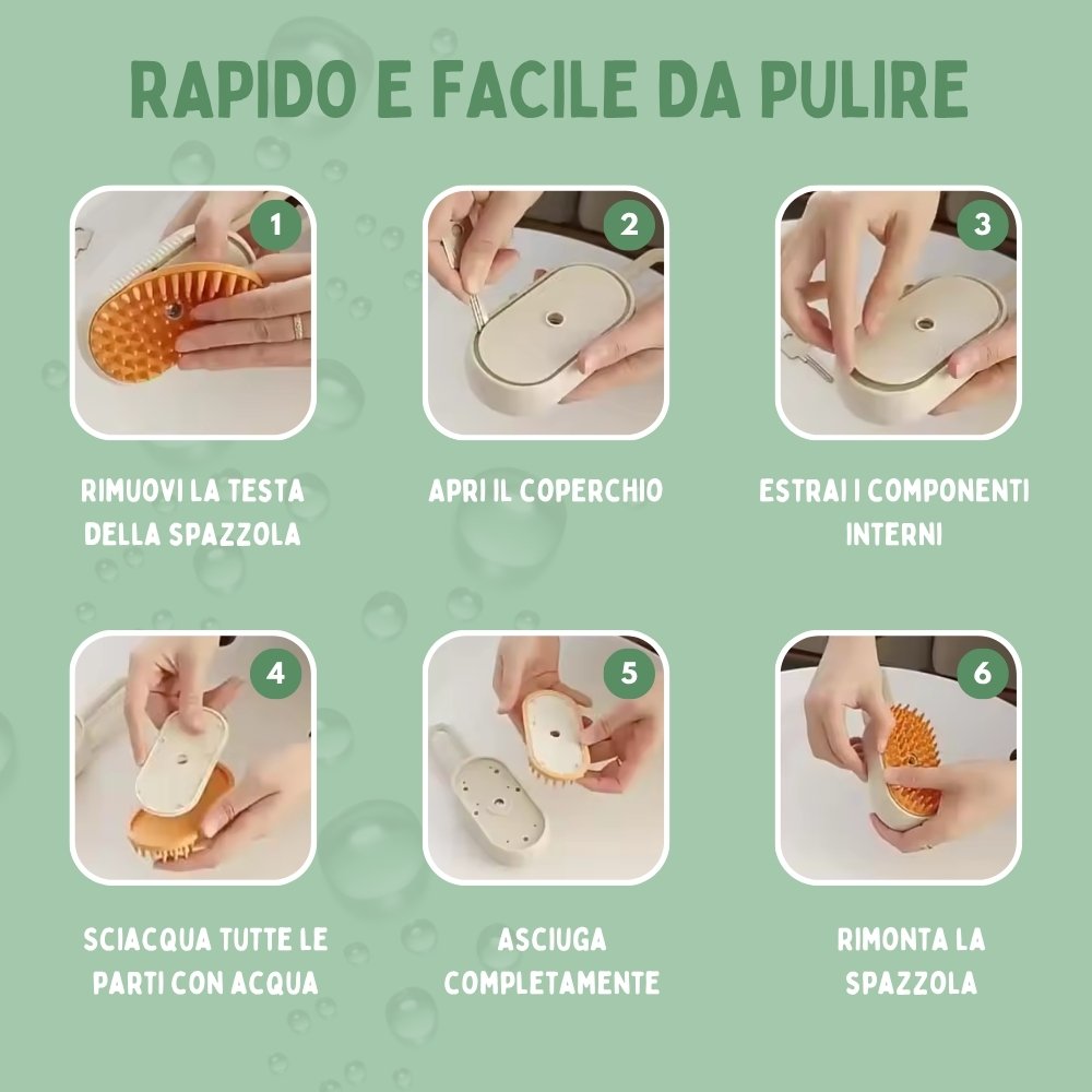 Spazzola a Vapore Multifunzione 4 in 1 per Gatti