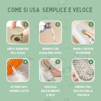 Spazzola a Vapore Multifunzione 4 in 1 per Gatti
