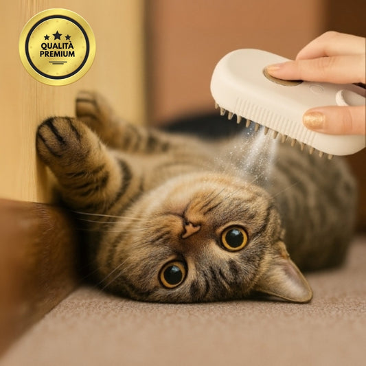 Spazzola a Vapore Multifunzione 4 in 1 per Gatti