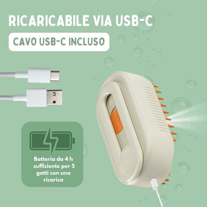 Spazzola a Vapore Multifunzione 4 in 1 per Gatti